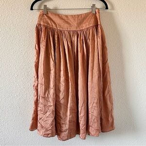 TALBOTS Silk Blend Crinkle Midi Skirt Women Size 2P